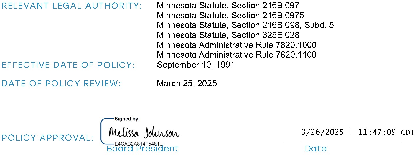 Signature of Melissa Graner Johnson, Board President