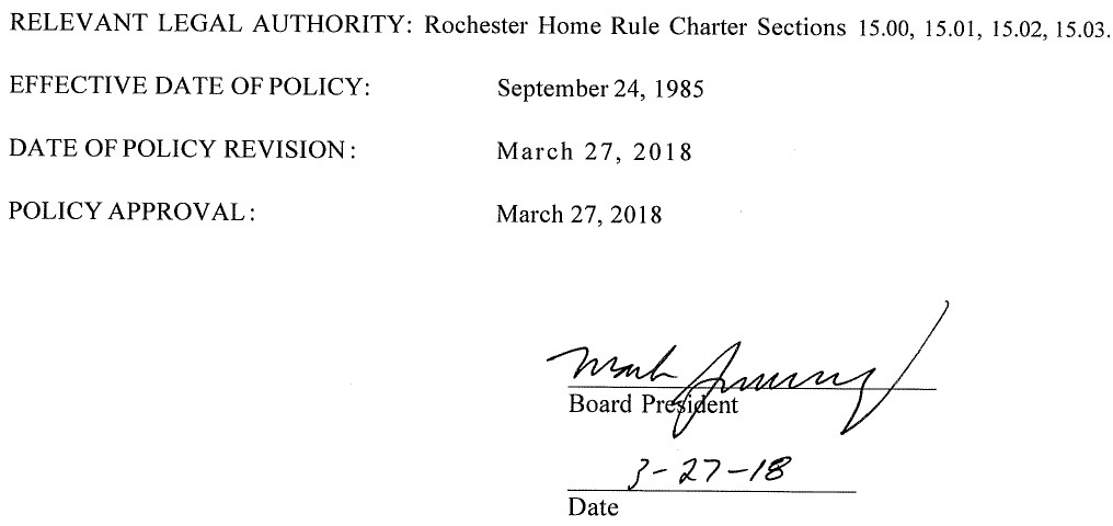 Signature of Mark Browning, Board President