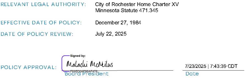 Signature of Malachi McNeilus, Board President