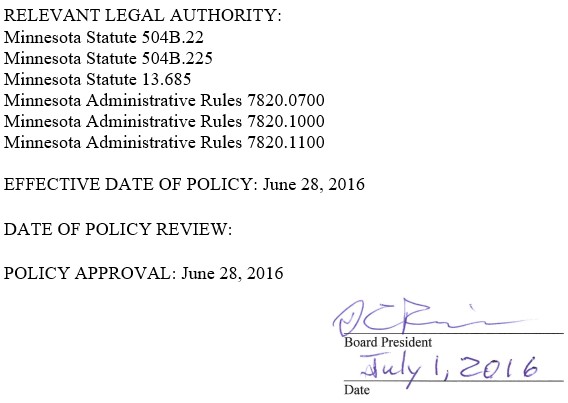 Signature of Dave Reichert, Board President