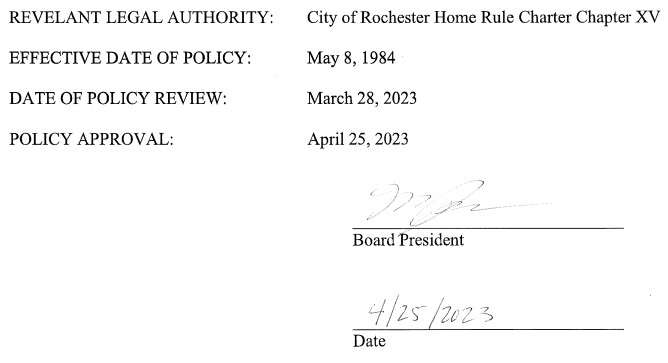 Signature of Melissa Graner Johnson, Board President